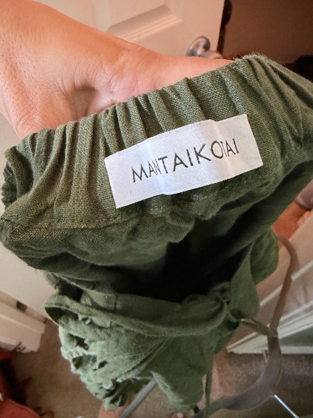 MANTAIKOIAI forest Green Linen dress - Picture 2 of 11
